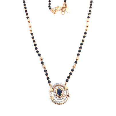 18KT ROSE GOLD BLUE STONE MANGALSUUTRA SET Mangalsutra Set