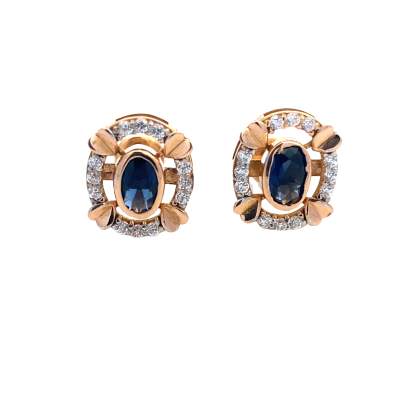 18KT ROSE GOLD BLUE STONE MANGALSUUTRA SET Mangalsutra Set