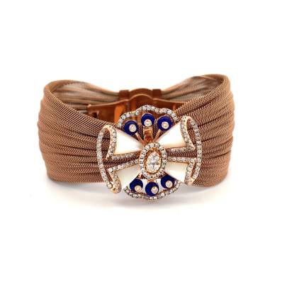 ARTISANAL FLOWER MOTIF LADIES BRACELET  Gold