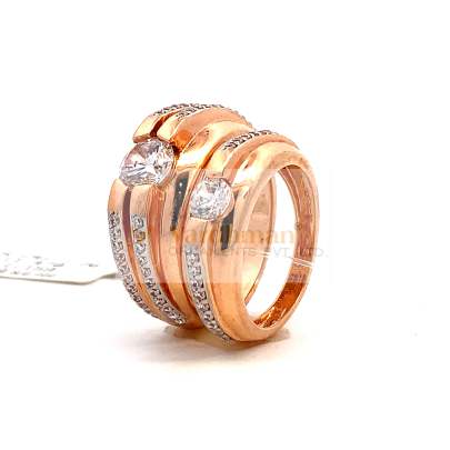 ATTRACTIVE SOLITAIRE ROSE GOLD COUPLE RINGS  Couple Rings