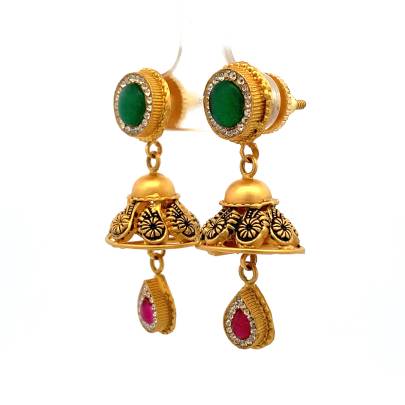 DELICATE ANTIQUE JHUMKA WITH KERI DESIGN  Jhumka
