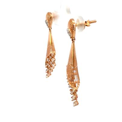  ELEGANT 18KT ROS GOLD EARRINGS Earrings