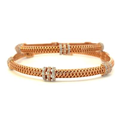 GRACEFUL HAND CARVED GOLD BANGLES  Bangles