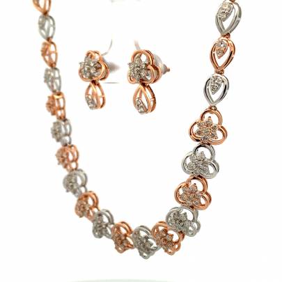 STERLING TRINITY FLOWER INSPIRED REAL DIAMOND NECKLACE  Diamond Necklace