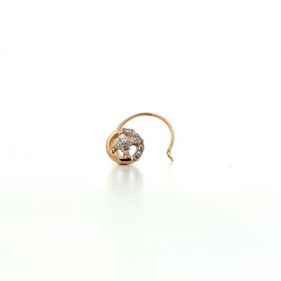 GRACEFUL SPHERICAL DESIGNED REAL DIAMOND NOSEPIN  Gold