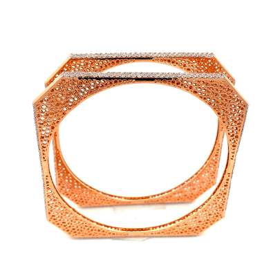 CHARMING SQUARE CARVED GOLD BANGLES  Bangles