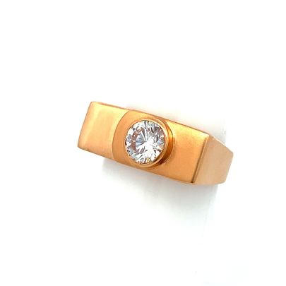 STUNNING SQUARE CARVED SINGLE STONE STUDDED GENTS RING  Rings