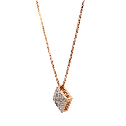 SPLENDID DIAMOND SHAPED DIAMOND PENDANT AND CHAIN  Pendants